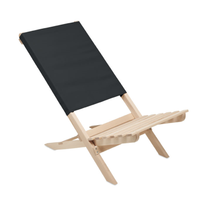 Picture of FOLDING WOOD BEACH CHAIR in Black.