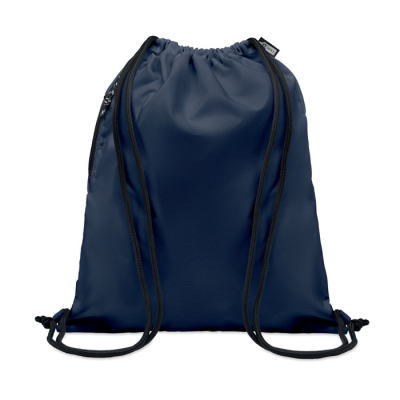 Picture of LARGE DRAWSTRING BAG 300D RPET in Blue