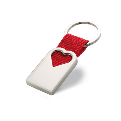 Picture of HEART METAL KEYRING in Red