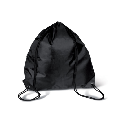 Picture of 190T POLYESTER DRAWSTRING BAG in Black.