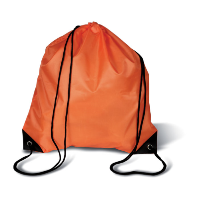 Picture of 190T POLYESTER DRAWSTRING BAG in Orange.