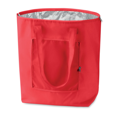 Picture of FOLDING COOLER SHOPPER TOTE BAG in Red.