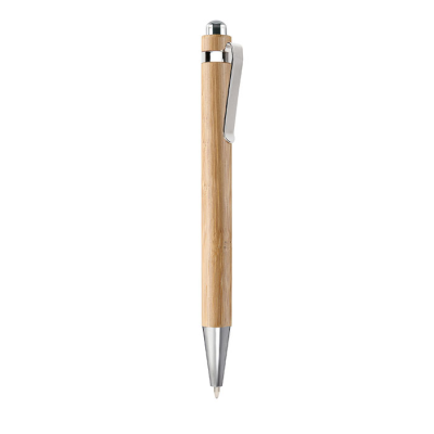 Picture of BAMBOO AUTOMATIC BALL PEN in Brown.