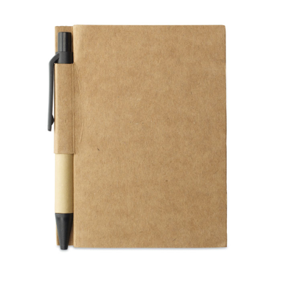 Picture of RECYCLED NOTE BOOK with Pen in Black.