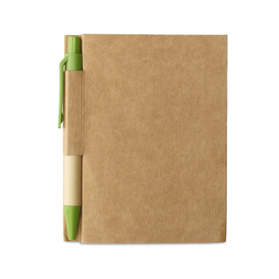 Picture of RECYCLED NOTE BOOK with Pen in Green.