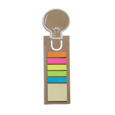 Picture of BOOKMARK with Sticky Memo Pad in Brown