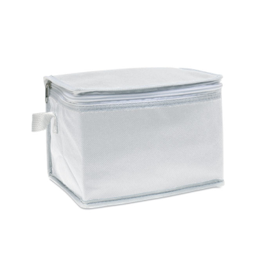 Picture of NONWOVEN 6 CAN COOL BAG in White.