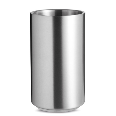 Picture of STAINLESS STEEL METAL WINE BOTTLE COOLER in Silver.