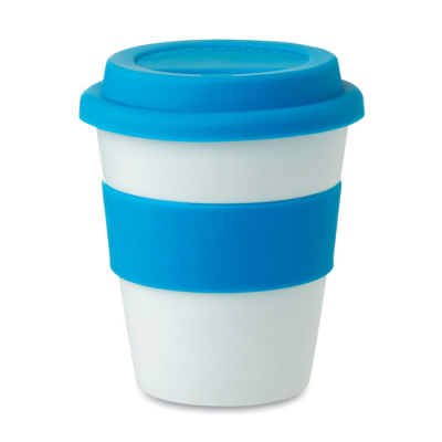 Picture of PP TUMBLER WITH SILICON LID in Blue.