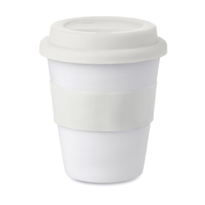 Picture of PP TUMBLER WITH SILICON LID in White