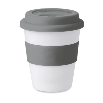 Picture of PP TUMBLER WITH SILICON LID in Grey.