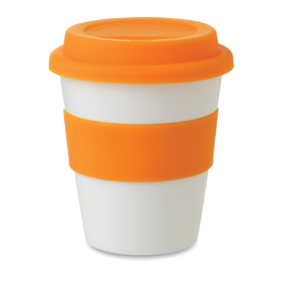 Picture of PP TUMBLER WITH SILICON LID in Orange.