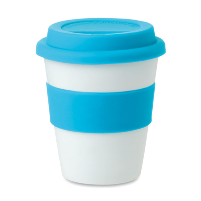 Picture of PP TUMBLER WITH SILICON LID in Turquoise.