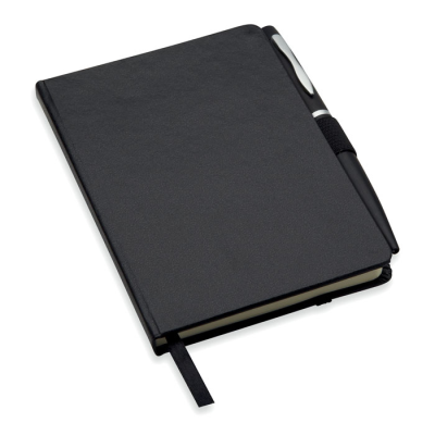 Picture of A6 NOTE BOOK with Pen 72 Lined in Black.