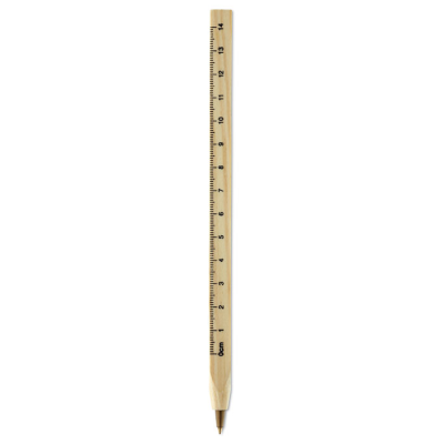 Picture of WOOD RULER PEN in Brown.