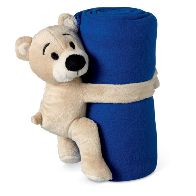 Picture of FLEECE BLANKET with Bear in Blue.