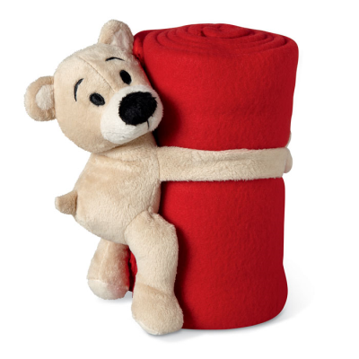 Picture of FLEECE BLANKET with Bear in Red