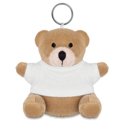 Picture of TEDDY BEAR KEYRING in White