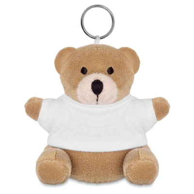 Picture of TEDDY BEAR KEYRING in White.