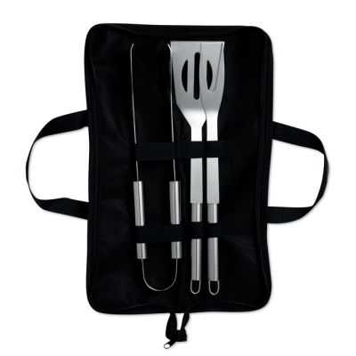 Picture of 3 BBQ TOOLS in Pouch in Black.