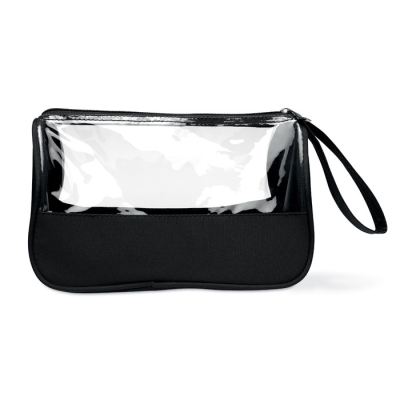 Picture of TOILETRY BAG MICROFIBRE W PVC in Black