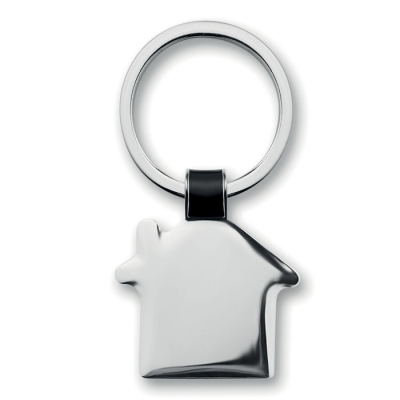 Picture of HOUSE SHAPE KEYRING in Black.