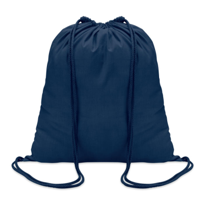 Picture of 100G COTTON DRAWSTRING BAG in Blue.