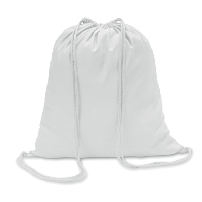 Picture of 100G COTTON DRAWSTRING BAG in White.