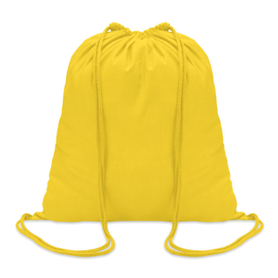 Picture of 100G COTTON DRAWSTRING BAG in Yellow.