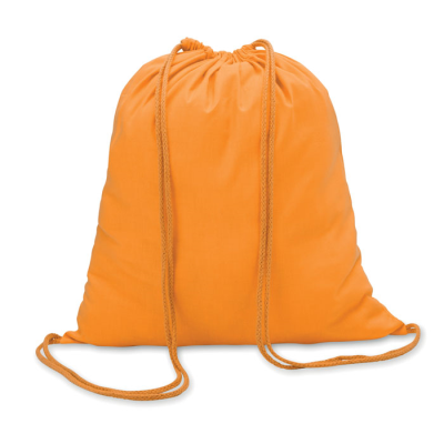 Picture of 100G COTTON DRAWSTRING BAG in Orange.