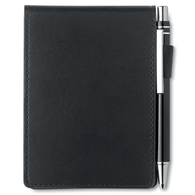 Picture of A7 NOTE PAD in PU Pouch W & Pen in Black