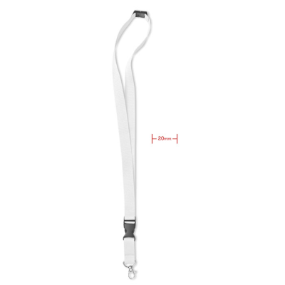 Picture of LANYARD with Metal Hook 20 Mm in White