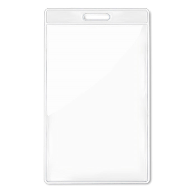 Picture of CLEAR TRANSPARENT BADGE 7,5CMX12,5CM in White.