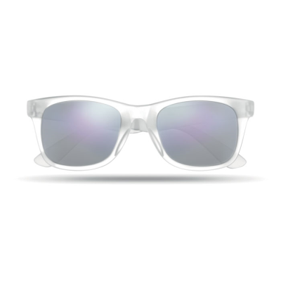 Picture of SUNGLASSES with Mirrored Lense in White.