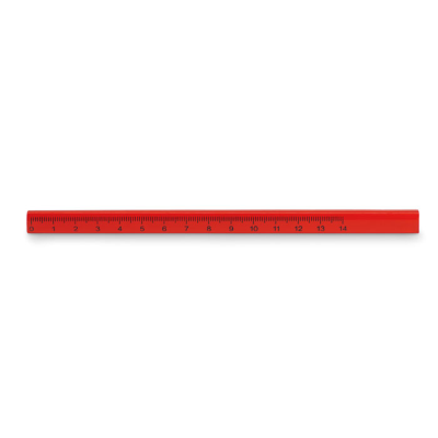 Picture of CARPENTERS PENCIL with Ruler in Red.