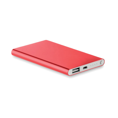 Picture of FLAT POWER BANK 4000 MAH in Red.