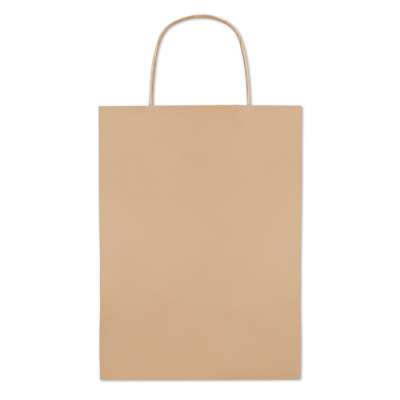 Picture of GIFT PAPER BAG MEDIUM SIZE in Beige.