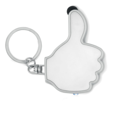 Picture of THUMBS UP LED LIGHT With KEYRING in White.