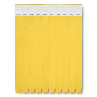 Picture of ONE SHEET OF 10 WRISTBANDS in Yellow