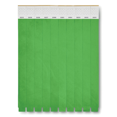 Picture of ONE SHEET OF 10 WRISTBANDS in Green.