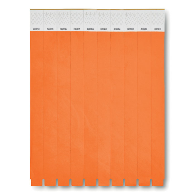 Picture of ONE SHEET OF 10 WRISTBANDS in Orange.