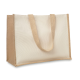 Picture of JUTE AND CANVAS SHOPPER TOTE BAG in Brown