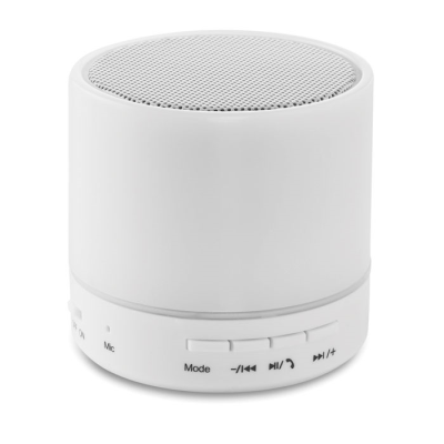 Picture of ROUND CORDLESS SPEAKER LED in White.