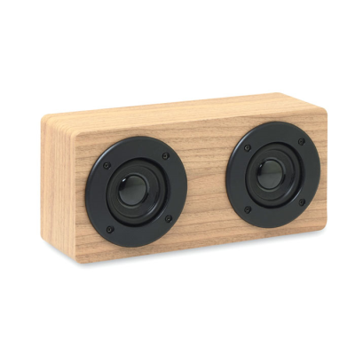 Picture of CORDLESS SPEAKER 2X3W 400 MAH in Wood