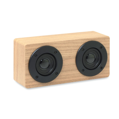 Picture of CORDLESS SPEAKER 2X3W 400 MAH in Wood.