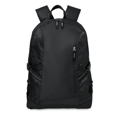 Picture of POLYESTER LAPTOP BACKPACK RUCKSACK in Black