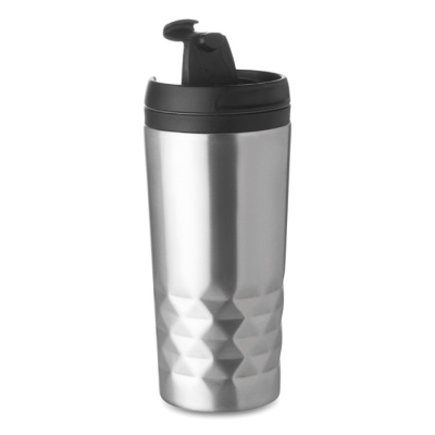 Picture of DOUBLE WALL TRAVEL CUP 280 ML in Silver.