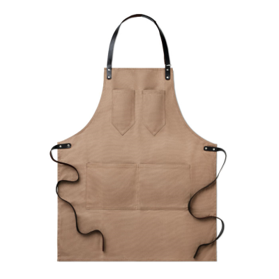 Picture of APRON in Leather in Brown.