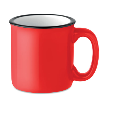 Picture of CERAMIC POTTERY VINTAGE MUG 240 ML in Red.