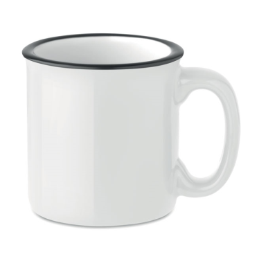 Picture of CERAMIC POTTERY VINTAGE MUG 240 ML in White.